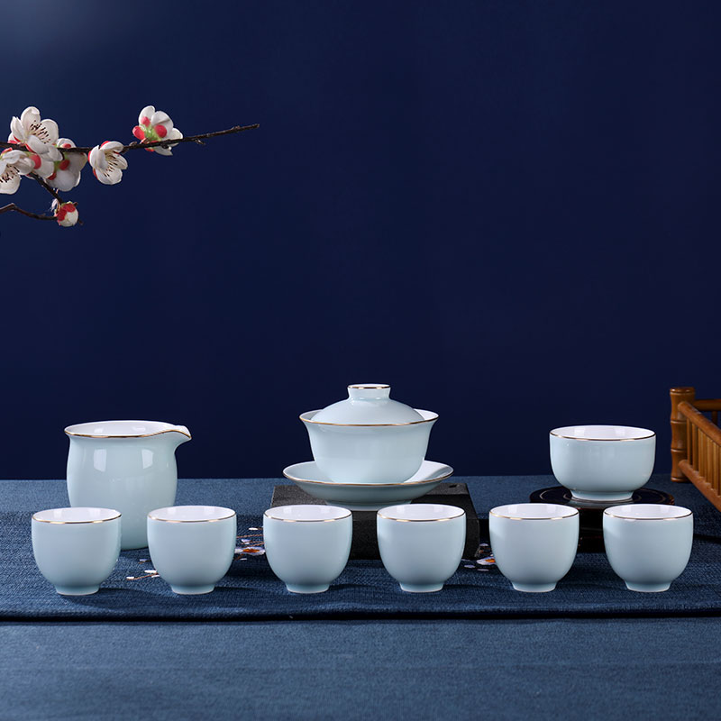 9头经典影青茶具